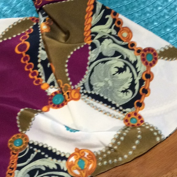 Vtg Slotted Scarf in rich gem colors.  36” long. - Picture 2 of 5